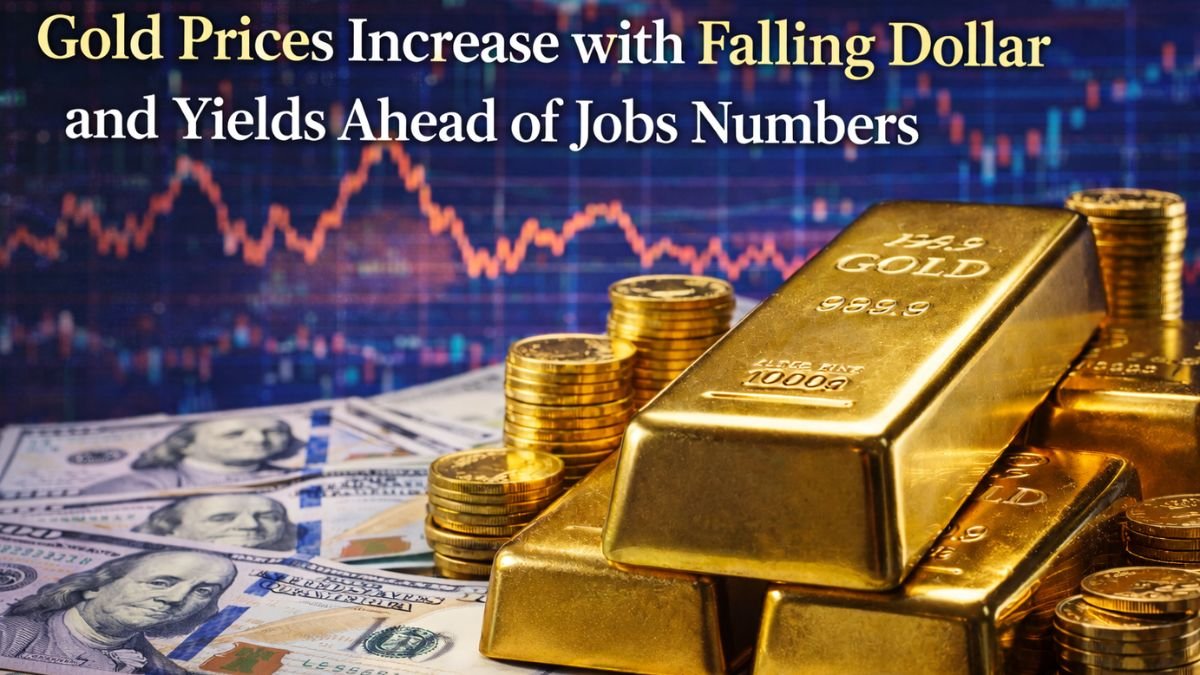 Gold Prices Increase with Falling Dollar and Yields Ahead of Jobs Numbers